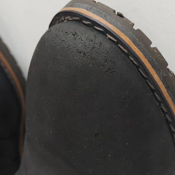 Columbia Black Ankle Boots with Plaid Accent - Picture 7 of 11